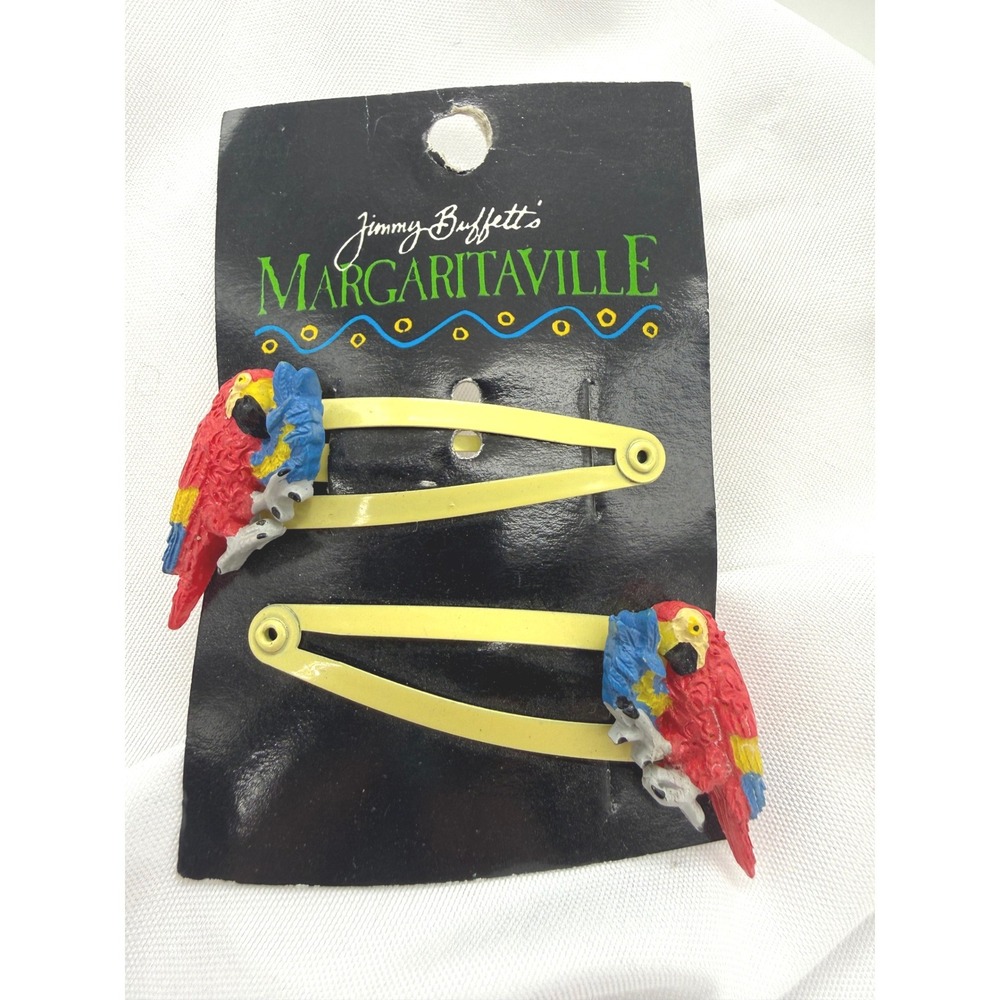 Official Jimmy Buffett Margaritaville Parrot Hair Clip Barrette Set 2 Key West